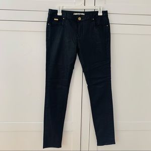 Leana Woman Black Faux Leather Slim Fit Jeans Size 8